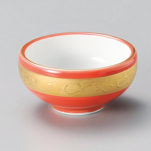 12527-181 赤釉金彩丸珍味|業務用食器カタログ陶里30号