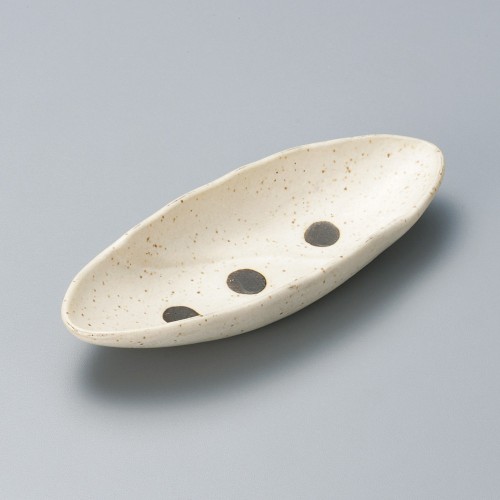 13627-301 白ドット(小)楕円鉢|業務用食器カタログ陶里30号