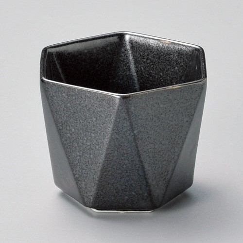 13926-071 黒釉六角小付|業務用食器カタログ陶里30号