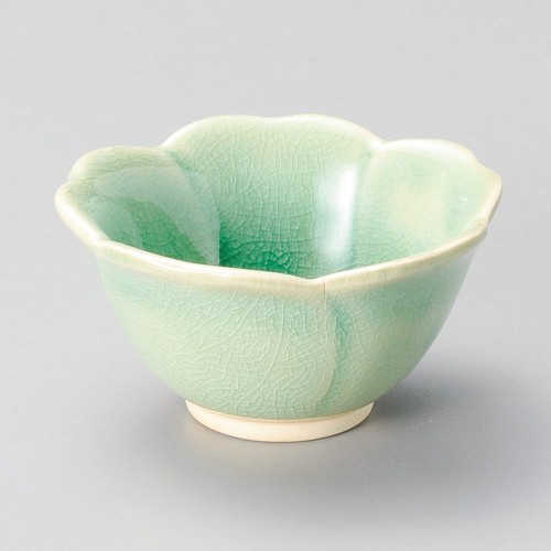 13934-151 グリーン貫入花形小付|業務用食器カタログ陶里30号