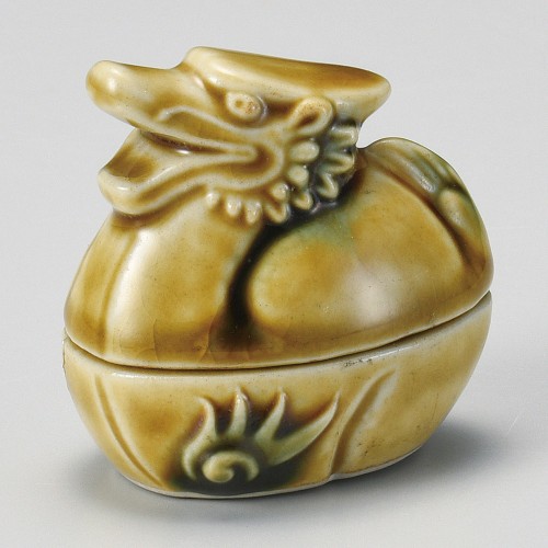 14113-191 黄瀬戸竜蓋付珍味|業務用食器カタログ陶里30号