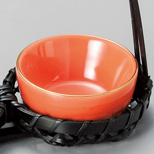 14254-331 オレンジ釉丸珍味|業務用食器カタログ陶里30号
