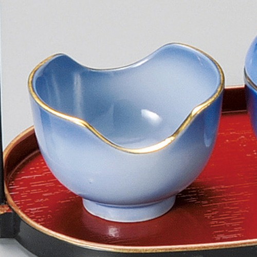 14256-221 濃コバルト両切珍味(金付)|業務用食器カタログ陶里30号