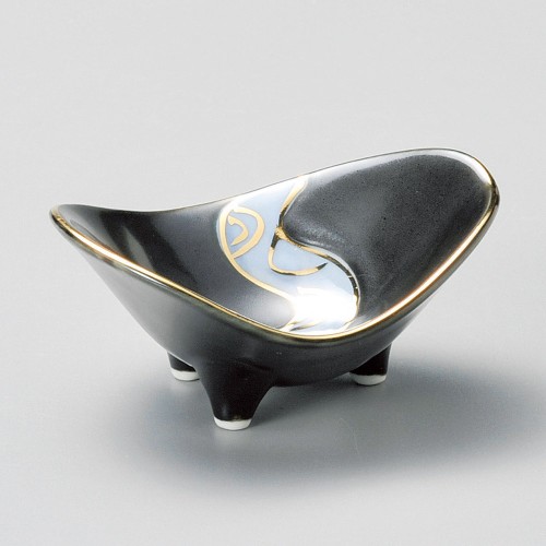14402-181 黒釉流水金彩石庭珍味|業務用食器カタログ陶里30号