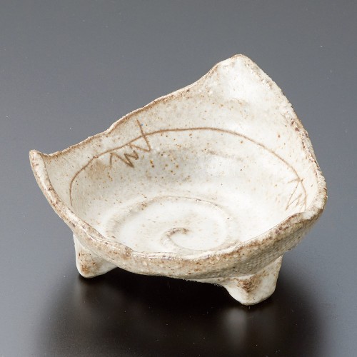 14905-341 黒粉引三角珍味(三ツ足)|業務用食器カタログ陶里30号
