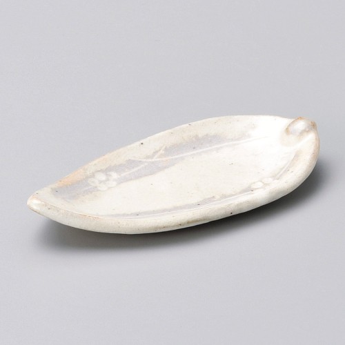 14942-181 手造り粉引華紋(土物)木の葉小皿|業務用食器カタログ陶里30号