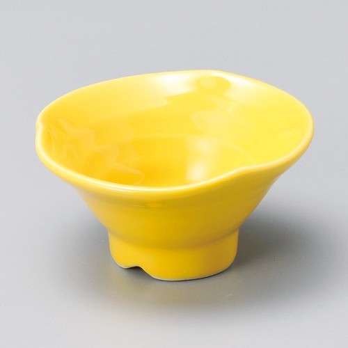 15027-031 黄釉三つ押小付|業務用食器カタログ陶里30号