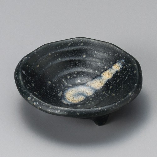 15242-641 銀彩紺三ッ足姫珍味|業務用食器カタログ陶里30号