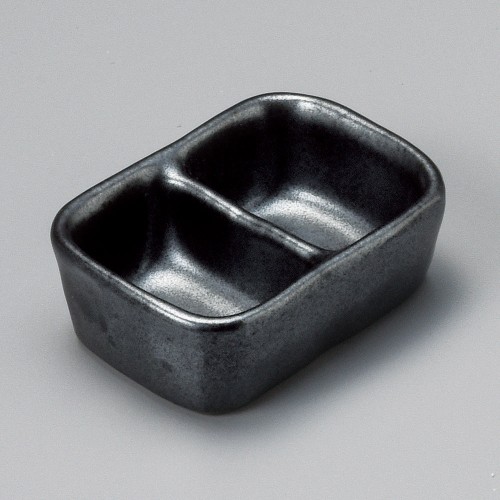 15334-191 黒マットミニ二品盛|業務用食器カタログ陶里30号