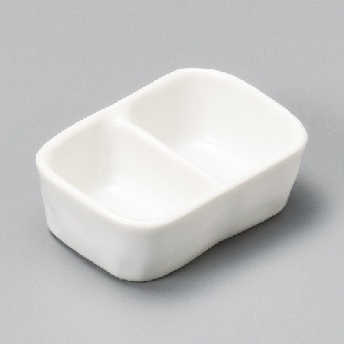 15335-191 白マットミニ二品盛|業務用食器カタログ陶里30号