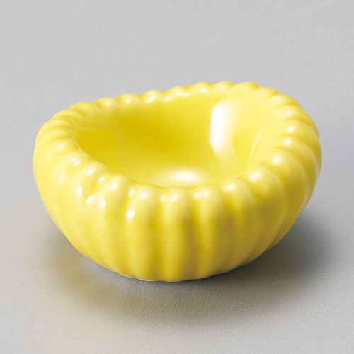 15430-461 イエロー釉厚口菊形豆珍味|業務用食器カタログ陶里30号