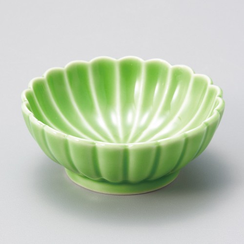 15447-461 ヒワ釉菊形平珍味|業務用食器カタログ陶里30号