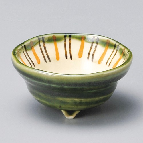 15520-151 織部十草三つ足珍味|業務用食器カタログ陶里30号