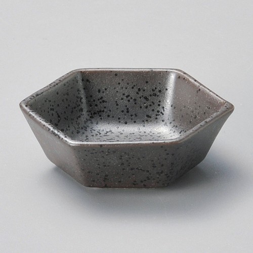 15704-451 黒結晶六角珍味|業務用食器カタログ陶里30号