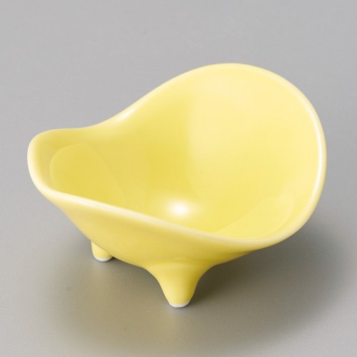 15806-191 イエロー三ツ足珍味|業務用食器カタログ陶里30号
