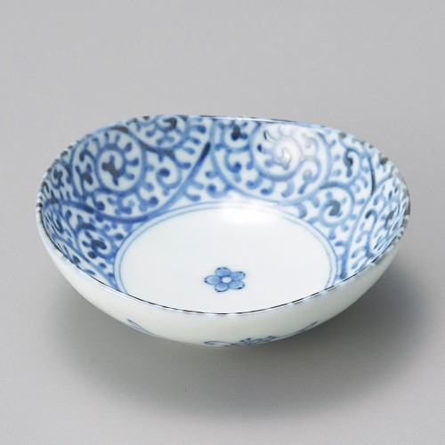 15815-541 藍染たこ唐草 まゆ型小付|業務用食器カタログ陶里30号