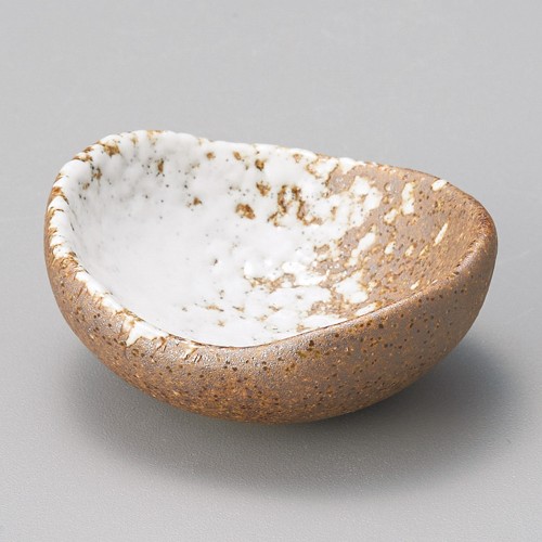 15822-291 信楽白吹楕円珍味|業務用食器カタログ陶里30号
