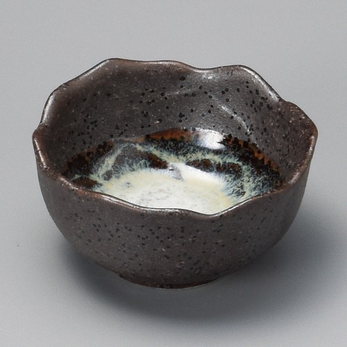 15835-601 黒伊賀流し釉花形小付|業務用食器カタログ陶里30号