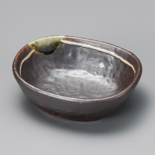 15849-191 鉄釉白ライン小判珍味|業務用食器カタログ陶里30号