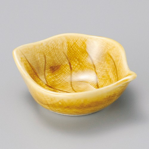 16022-15.451 黄瀬戸木の葉珍味|業務用食器カタログ陶里30号