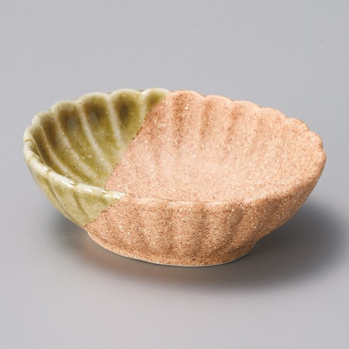 16235-601 伊賀オリべ掛け菊型楕円小皿|業務用食器カタログ陶里30号