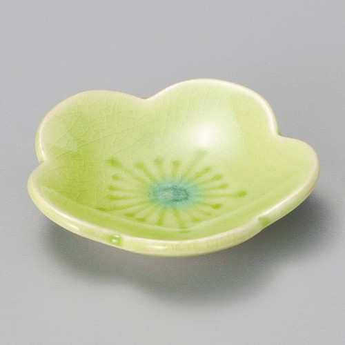 16311-151 梅形豆皿ヒワ釉|業務用食器カタログ陶里30号