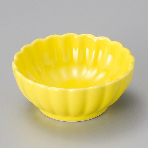 16620-161 黄釉菊型豆鉢|業務用食器カタログ陶里30号