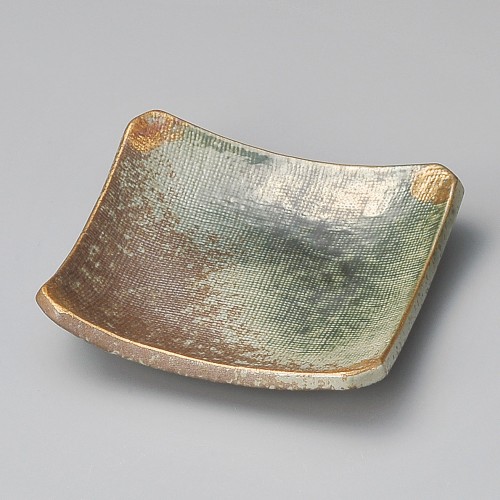 17201-131 金彩吹織部正角皿|業務用食器カタログ陶里30号