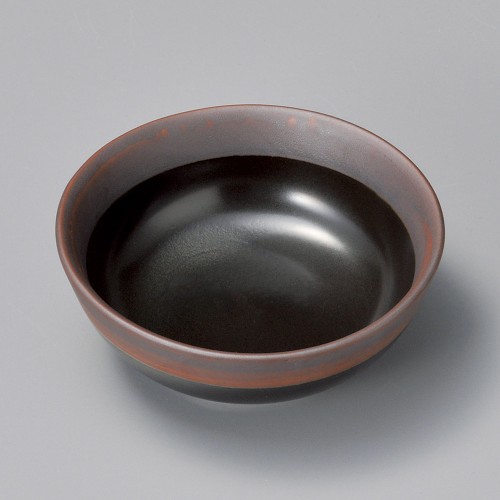 17217-051 黒マット渕錆松花堂丸鉢|業務用食器カタログ陶里30号
