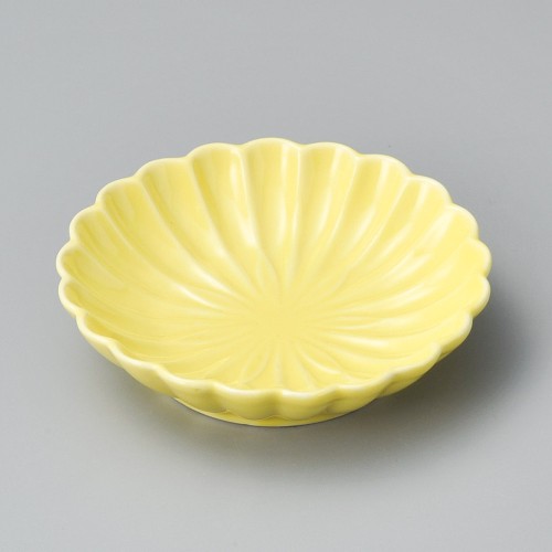 17429-021 黄色菊型皿|業務用食器カタログ陶里30号