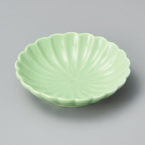 17430-021 グリーン菊型皿|業務用食器カタログ陶里30号