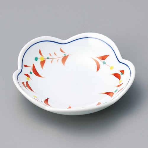 17503-131 赤絵花つなぎ梅型皿|業務用食器カタログ陶里30号