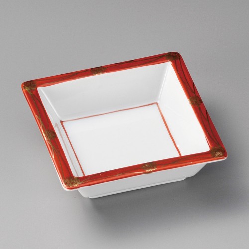 17604-121 赤むさしの角鉢|業務用食器カタログ陶里30号