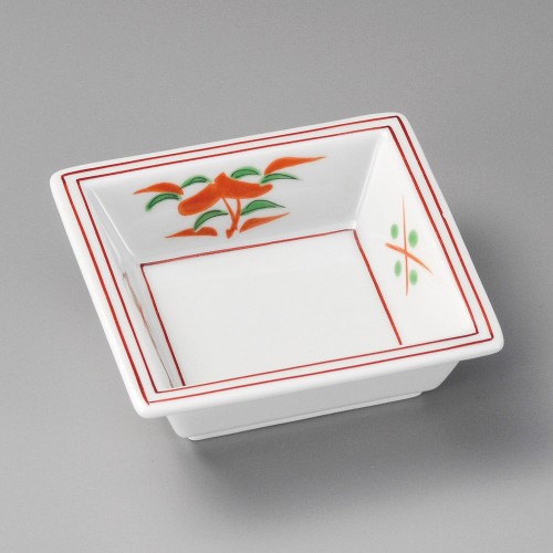 17610-251 赤花四角鉢|業務用食器カタログ陶里30号
