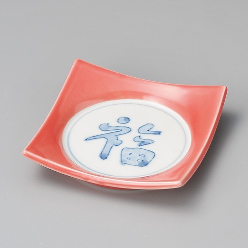17716-521 柿釉福四方皿(中)|業務用食器カタログ陶里30号