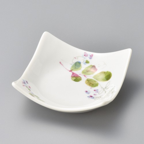 17730-631 草花四方上り皿|業務用食器カタログ陶里30号