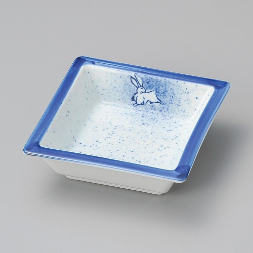 18103-341 吹墨月うさぎ角鉢|業務用食器カタログ陶里30号