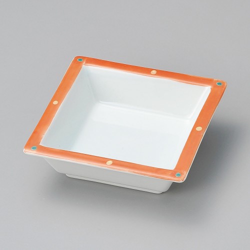 18104-291 赤点字角鉢|業務用食器カタログ陶里30号