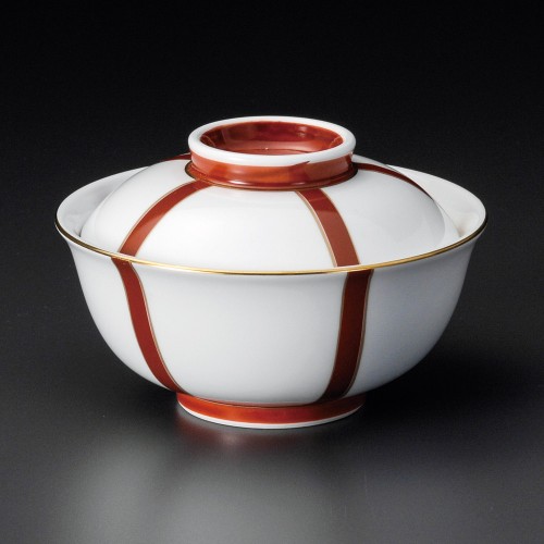 18317-121 ぼんぼり(朱)反小蓋向|業務用食器カタログ陶里30号