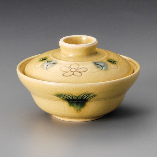 18321-121 黄瀬戸花唐草小蓋物|業務用食器カタログ陶里30号