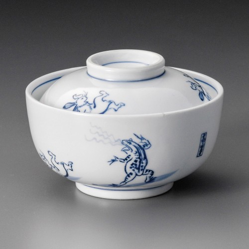 18427-101 鳥獣戯画蓋向(相撲の図)|業務用食器カタログ陶里30号