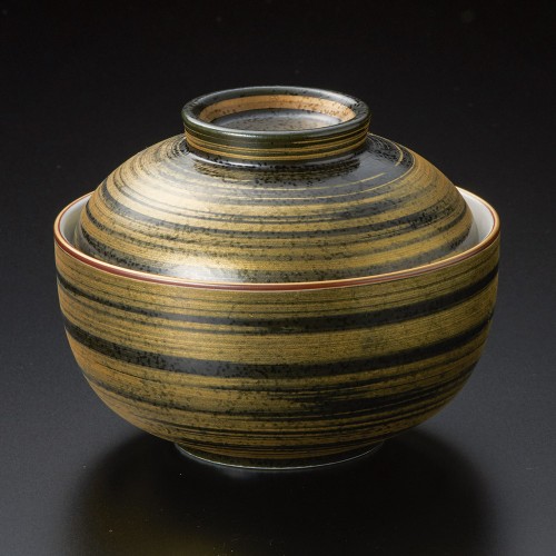 18824-471 黒結晶金刷毛煮物碗|業務用食器カタログ陶里30号