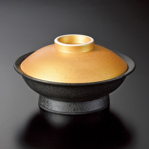 19212-471 金彩黒油滴平蓋向|業務用食器カタログ陶里30号