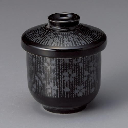 19923-621 黒釉夜ザクラ小むし|業務用食器カタログ陶里30号