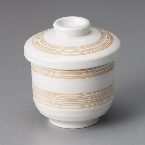 19924-641 白マット茶刷毛小むし碗|業務用食器カタログ陶里30号