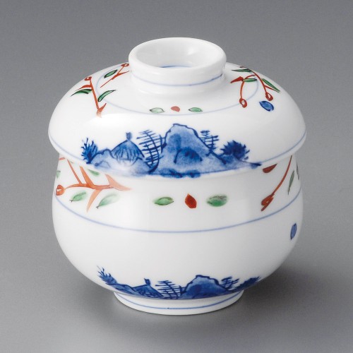 20031-081 赤絵京山水むし碗|業務用食器カタログ陶里30号