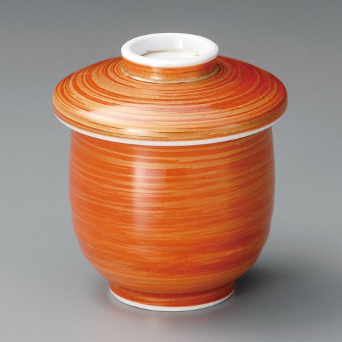 20101-331 朱巻金刷毛目むし碗|業務用食器カタログ陶里30号