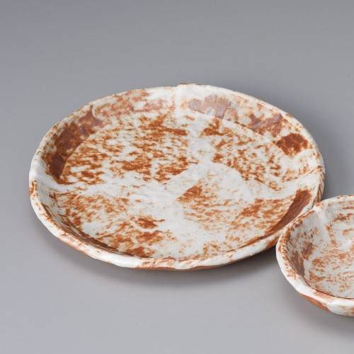 20931-131 ねずみ志野7.0丸皿|業務用食器カタログ陶里30号