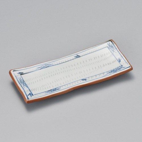 22413-181 天目金芦(土物)波角鮎皿|業務用食器カタログ陶里30号