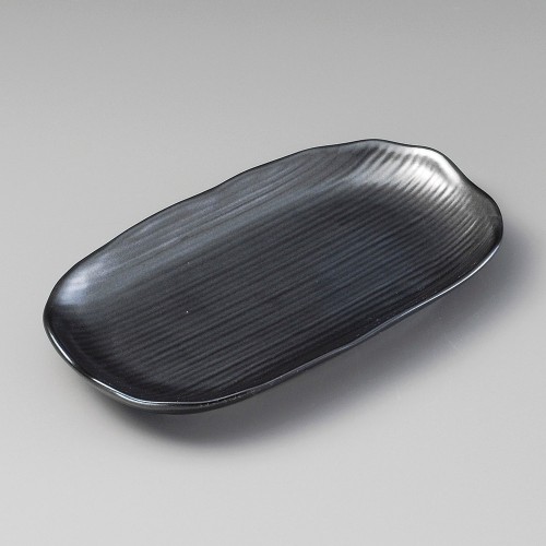 24825-251 鉄結晶小判皿(大)|業務用食器カタログ陶里30号